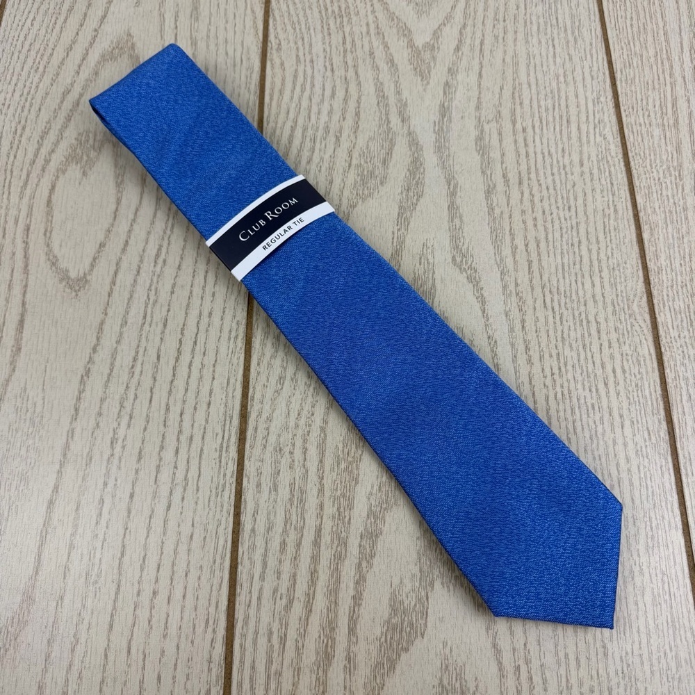 785 Club Room Men's Tie Miles Solid 400 Blue $55 Polyester